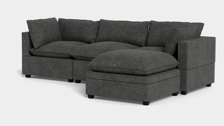 KOVA CHARCOAL FABRIC CLOUD MODULAR SECTIONAL (floor model)