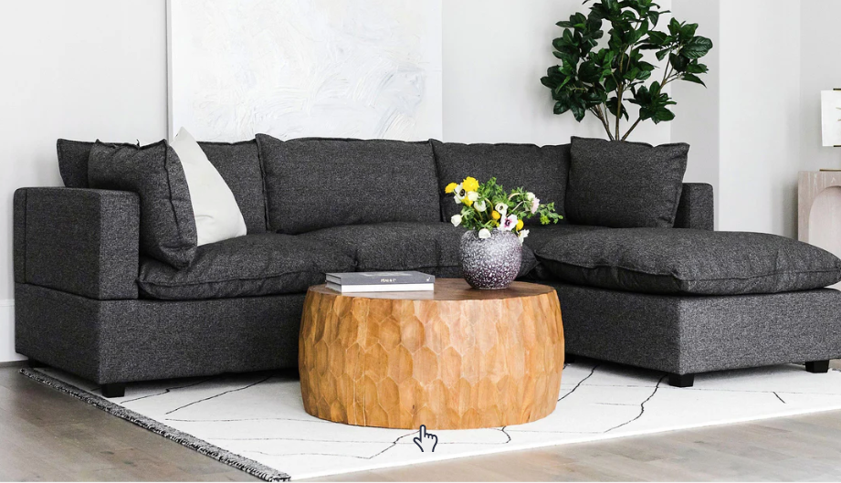KOVA CHARCOAL FABRIC CLOUD MODULAR SECTIONAL (floor model)