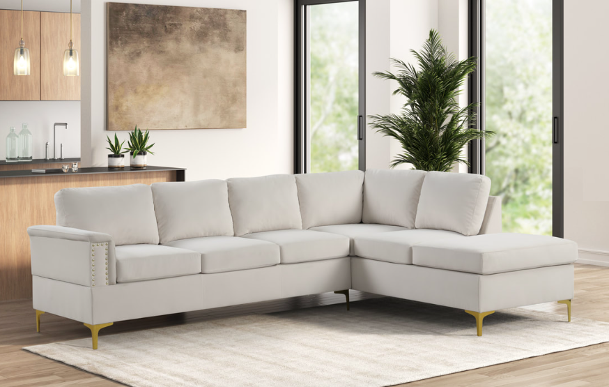 VOGUE CREAM VELVET SECTIONAL