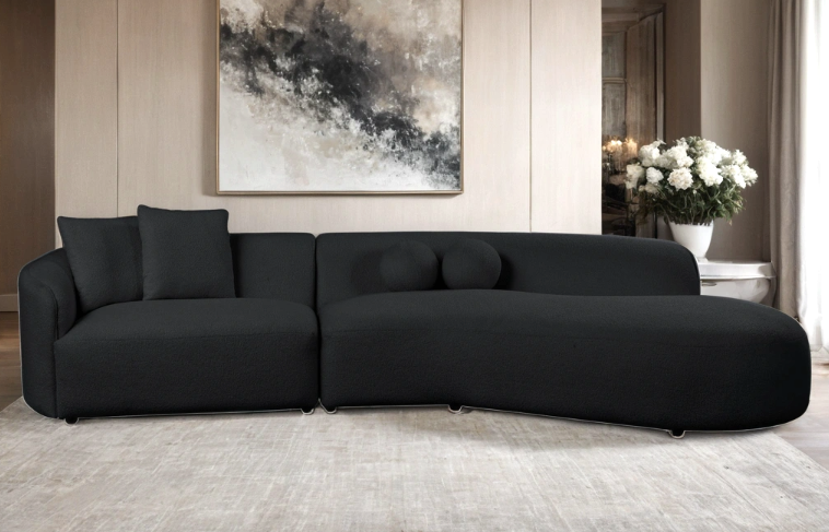MIA BLACK BOUCLE CURVED RAF SECTIONAL