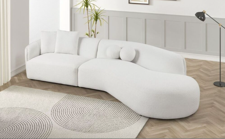 MIA IVORY BOUCLE CURVED RAF SECTIONAL