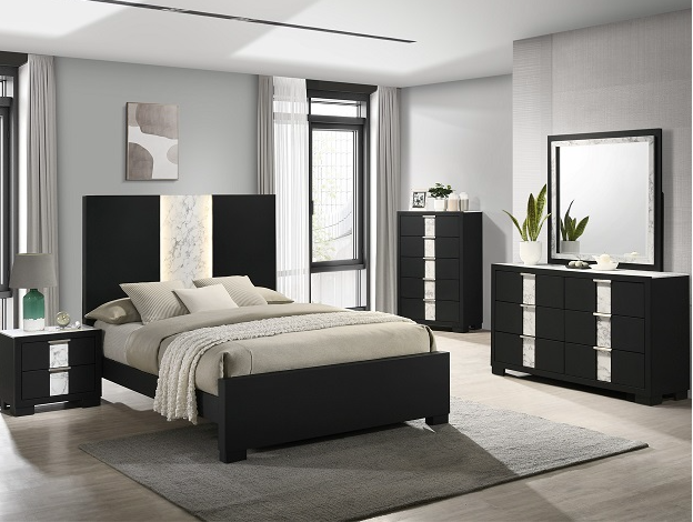 RANGLEY BLACK COMPLETE BEDROOM SET