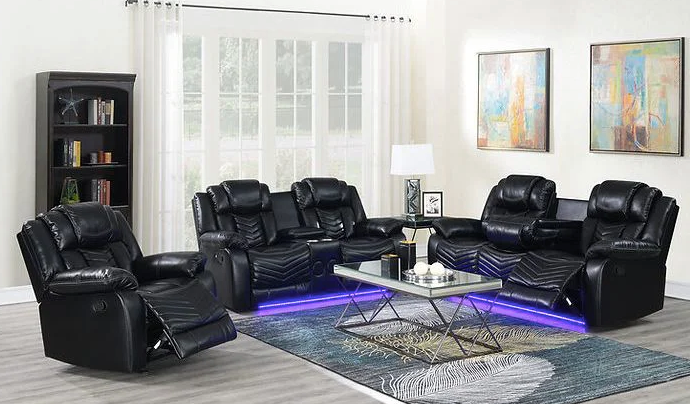 LUCKY CHARM BLACK 3PC RECLINING SET