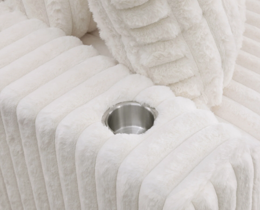 SMART SNUGGLE MODULAR CREAM CORDUROY 6PC SECTIONAL