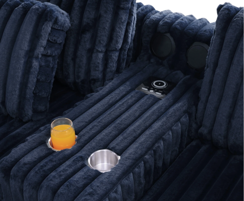 SMART SNUGGLE MODULAR NAVY CORDUROY 6PC SECTIONAL