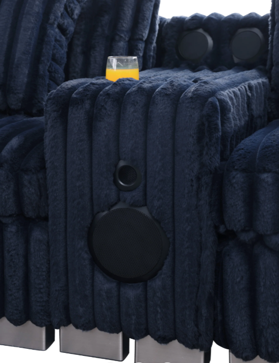 SMART SNUGGLE MODULAR NAVY CORDUROY 6PC SECTIONAL