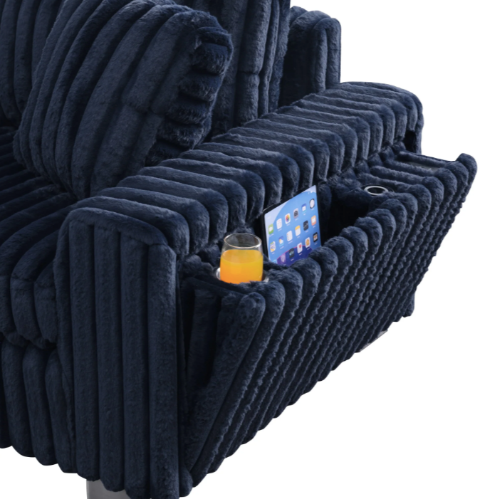 SMART SNUGGLE MODULAR NAVY CORDUROY 6PC SECTIONAL