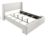 PORSHA WHITE BOUCLE BED FRAME