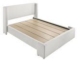 PORSHA WHITE BOUCLE BED FRAME