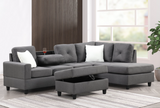 (2 COLORS) ROCKET COLLECTION 2 PC REVERSIBLE SECTIONAL W/ CUPHOLDERS