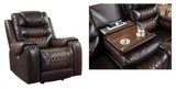 HARLEY TOP GRAIN LEATHER 3 PC RECLINING SET