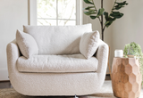 IVORY BOUCLE PARK OVERSIZED SWIVEL CHAIR