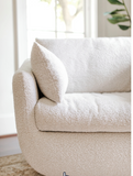 IVORY BOUCLE PARK OVERSIZED SWIVEL CHAIR