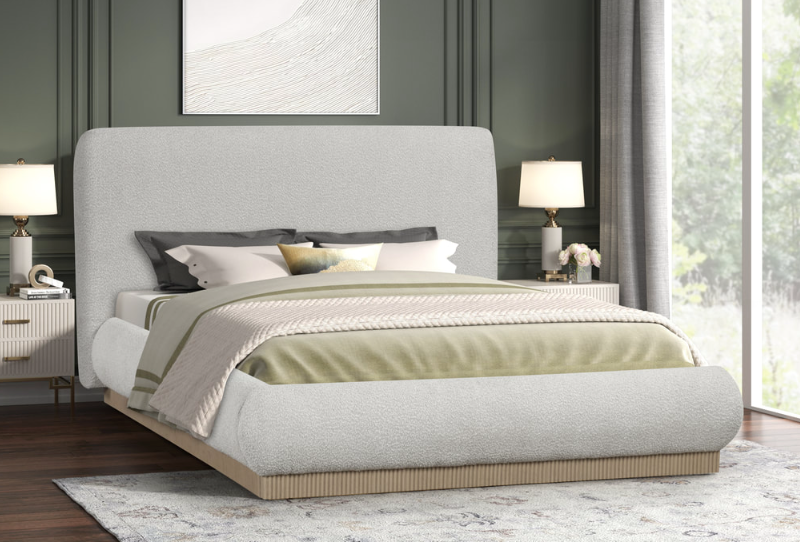 ANNIE OFF WHITE BOUCLE BED FRAME