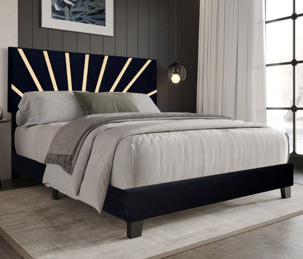 NIKO GOLD VELVET BED & MATTRESS COMBO