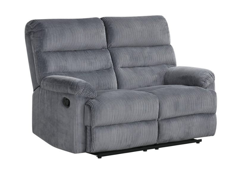 ALBERT 3PC RECLINING SET IN GRAY CORDUROY FABRIC
