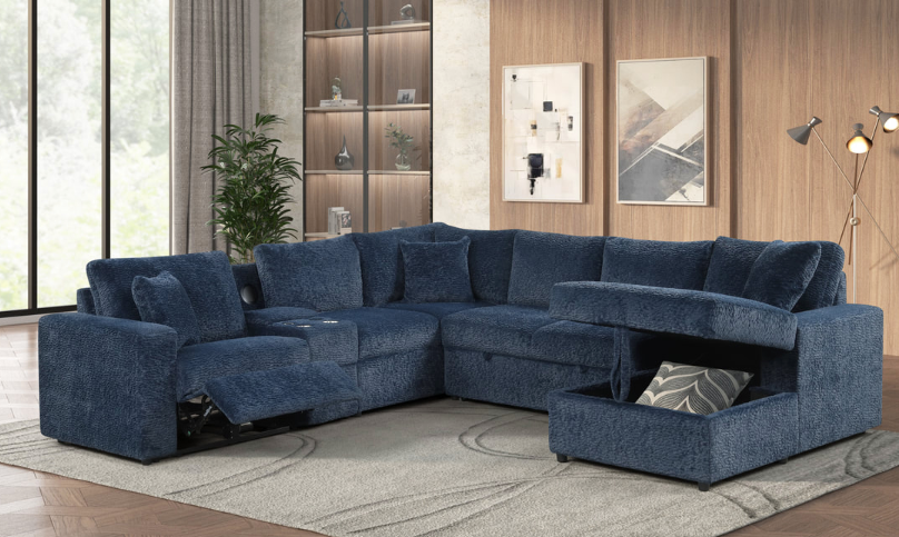 HUNTER NAVY COMFORT DELUXE OVERSIZED SLEEPER SECTIONAL