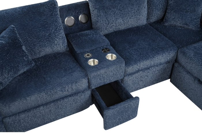 HUNTER NAVY COMFORT DELUXE OVERSIZED SLEEPER SECTIONAL