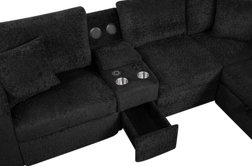 HUNTER BLACK COMFORT DELUXE OVERSIZED SLEEPER SECTIONAL