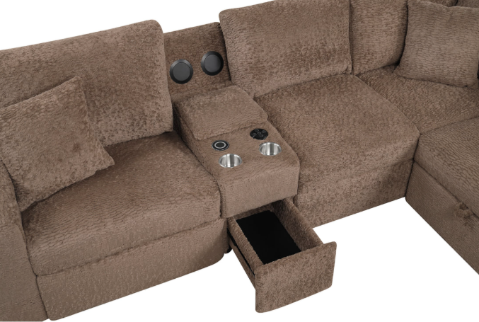 HUNTER MOCHA COMFORT DELUXE OVERSIZED SLEEPER SECTIONAL
