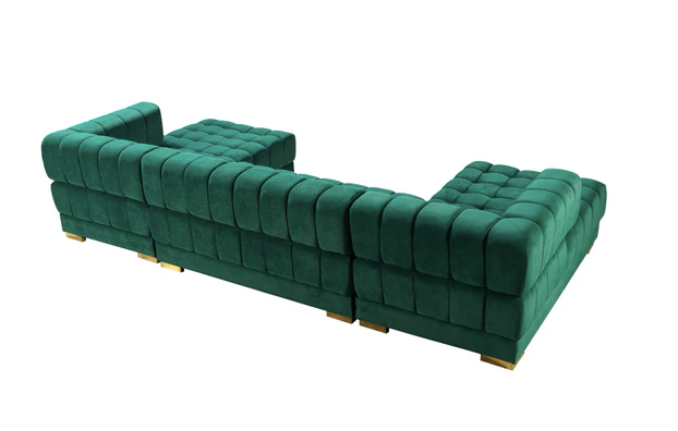 ARIANA GREEN VELVET DOUBLE CHAISE SECTIONAL
