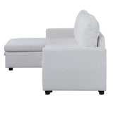Hiltons Sleeper Sectional Sofa w/Storage, White Fabric