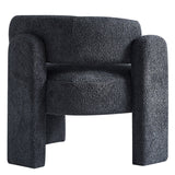 34.65" Wide Boucle Upholstery Accent Chair Dark Grey