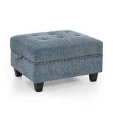 Navy Chenille L shape Modular Sectional