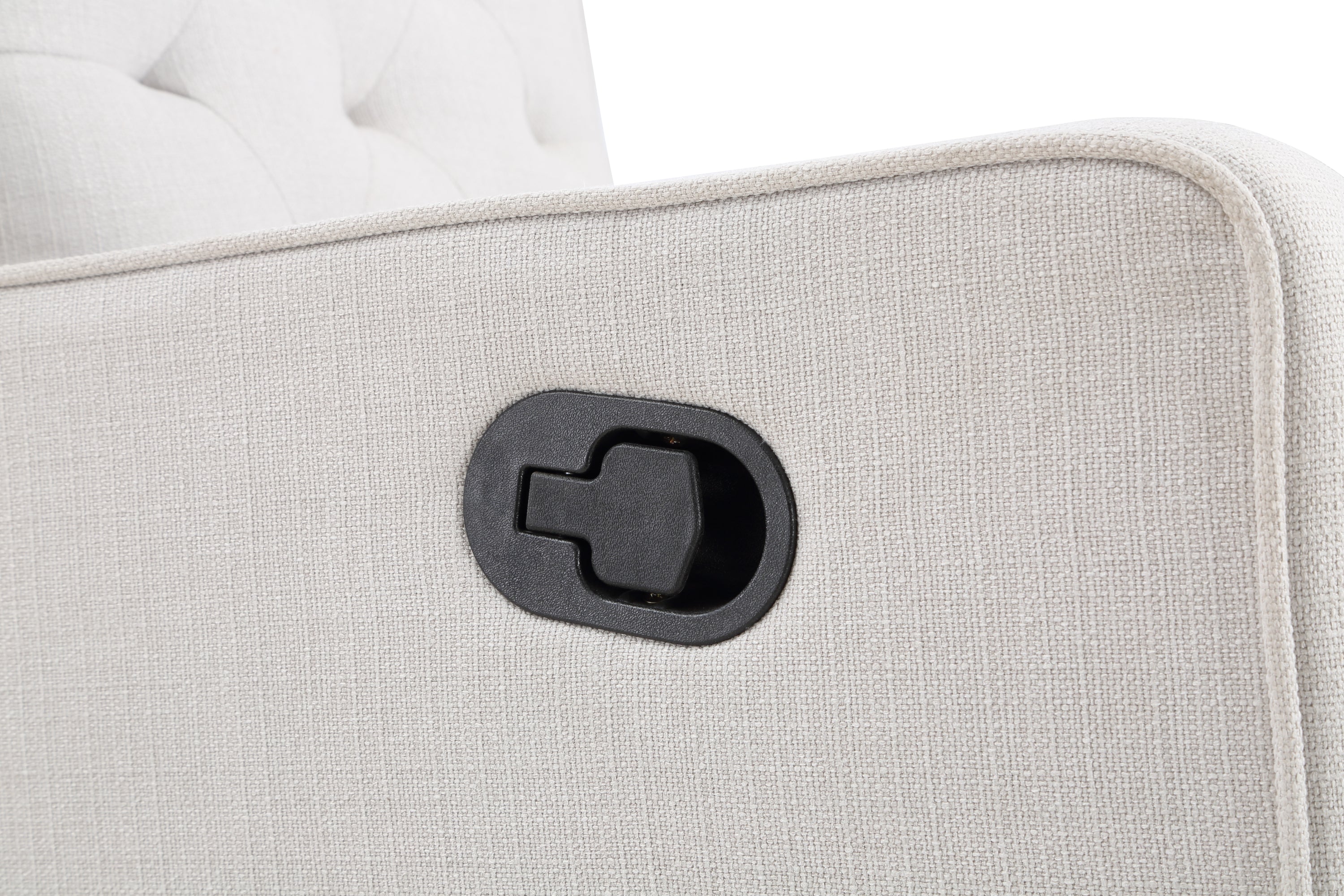 Milah Tufted Swivel Glider Recliner In Light Gray Fabric