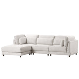 2 Pieces L shaped Sofa with Removable Ottomans