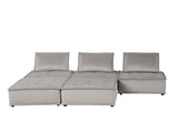 Anna Light Gray Velvet 5 Pc Sectional Sofa