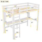 Twin Size Loft Bed with Convenient Desk, Shelves, and Ladder, White(Similar SKU:SM001302AAK)