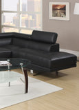 Black Faux Leather Sectional