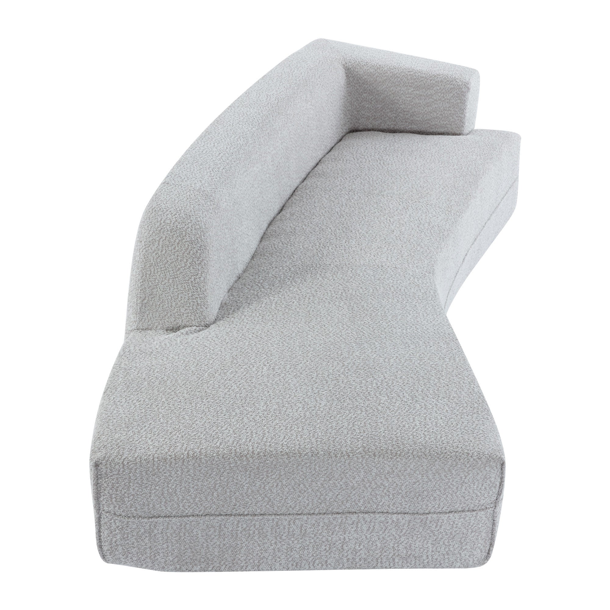 109.4" Grey Curved Chaise Lounge