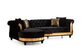 Julia Sectional Black Velvet Fabric