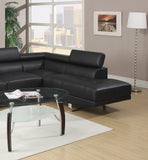 Black Faux Leather Sectional