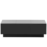 [VIDEO provided] ON-TREND Coffee Table with 2 large Hidden Storage Compartment, Extendable Cocktail Table with 2 Drawers, High-gloss Center Table with Sliding Top for Living Room, 39.3"x21.6", Black