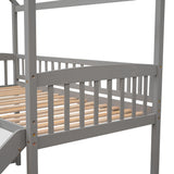 Twin Loft Bed with Slide, House Bed with Slide,White(OLD SKU :LT000212AAE)