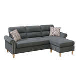 Slate Color Polyfiber Reversible Sectional