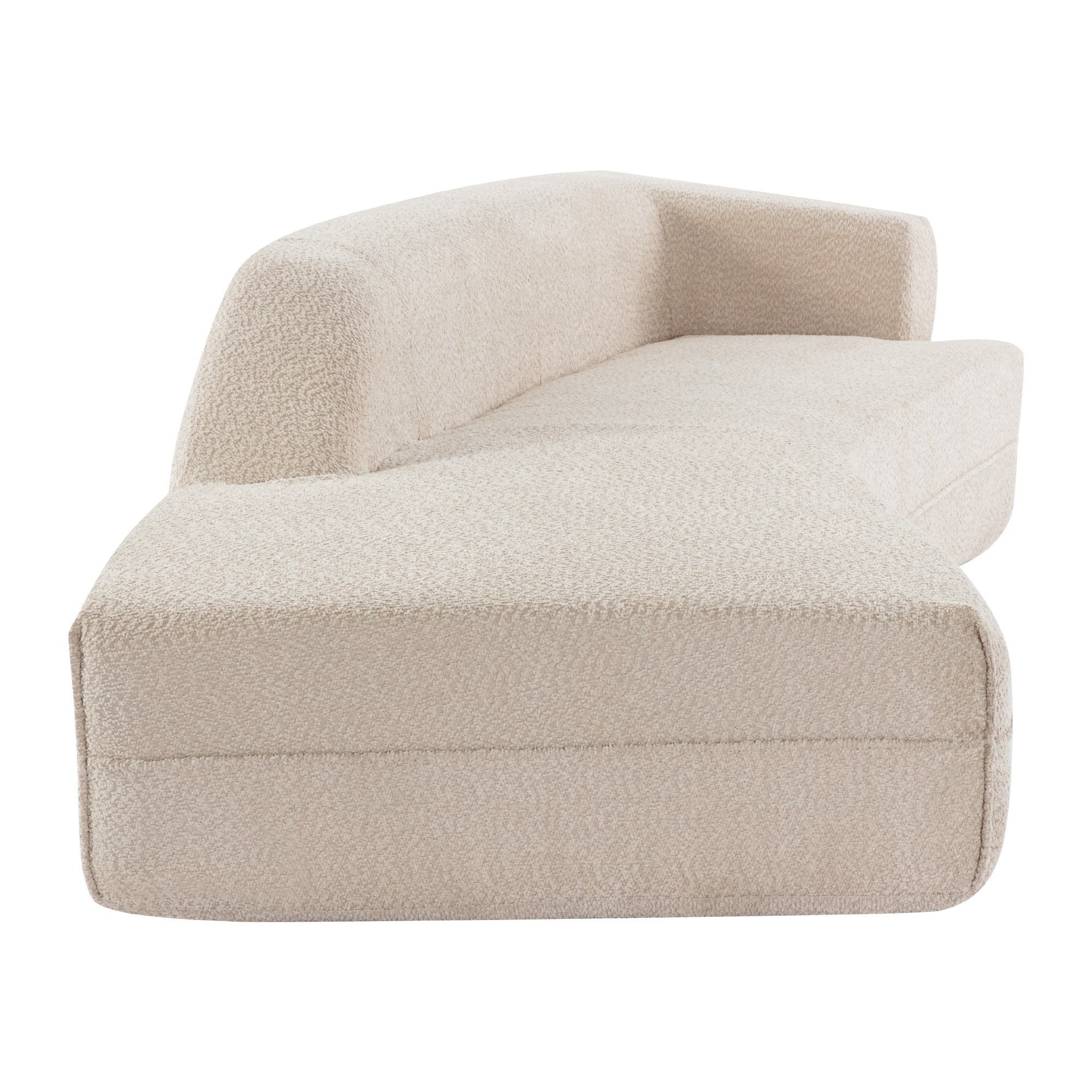 109.4" Beige Curved Chaise Lounge