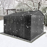 Metal garden sheds 10ftx8ft outdoor storage sheds Dark-grey with window