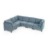 ,Navy Chenille Modular Sectional