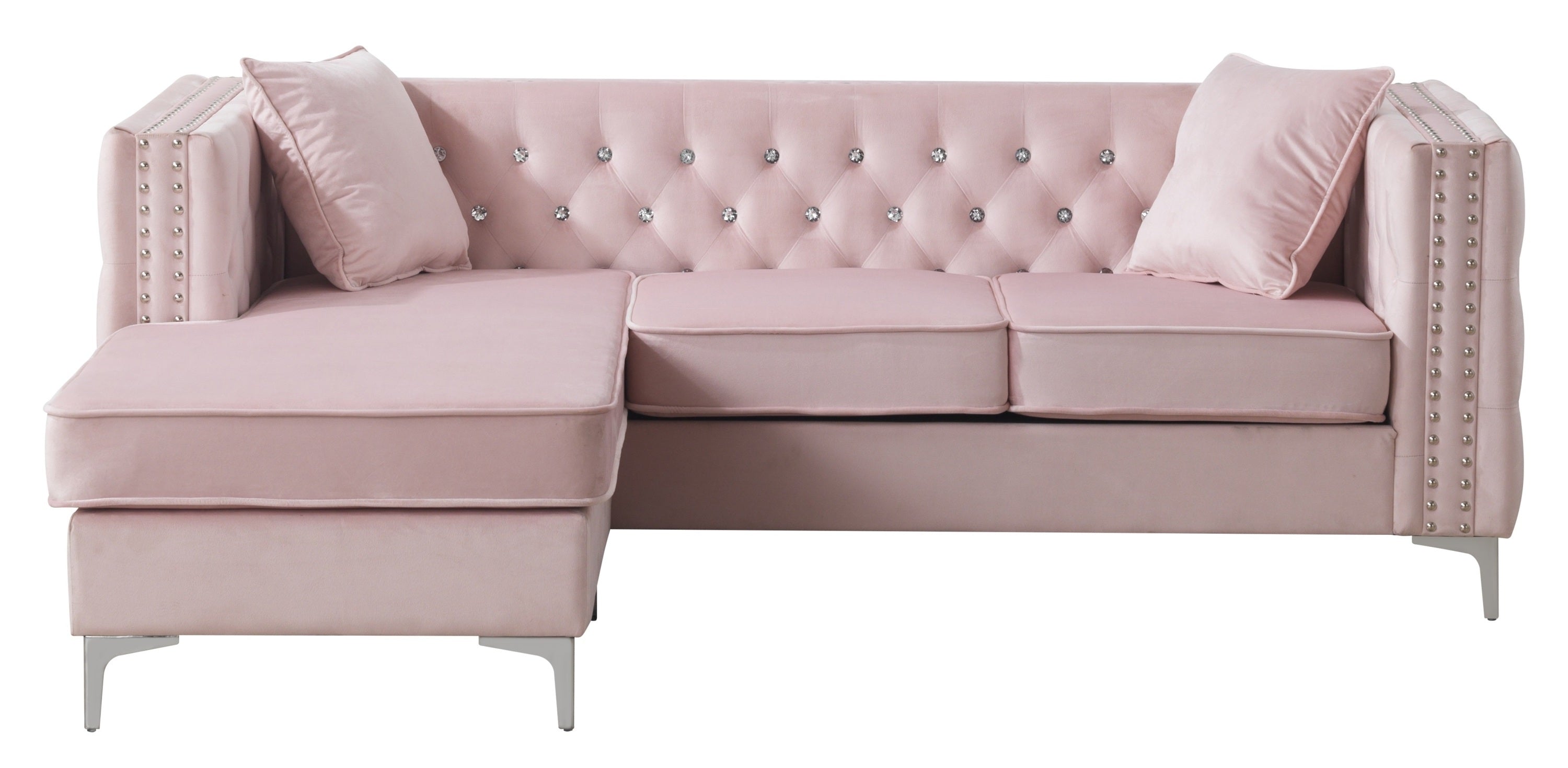 Glory Furniture Paige G824B-SC Sofa Chaise , PINK