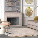 Beige Faux Fur Area Rug 2x3