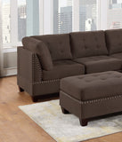 4pc Black Coffee Linen  Sectional Sectional