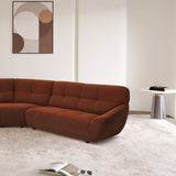 113" Dark Orange Lamb Fabric Modern Corner Sectional