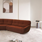 113" Dark Orange Large Lamb Fabric Sectional