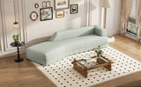 109" Green Curved Chaise Lounge