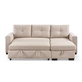 Beige 91.7" Convertible Reversible Sleeper Sectional