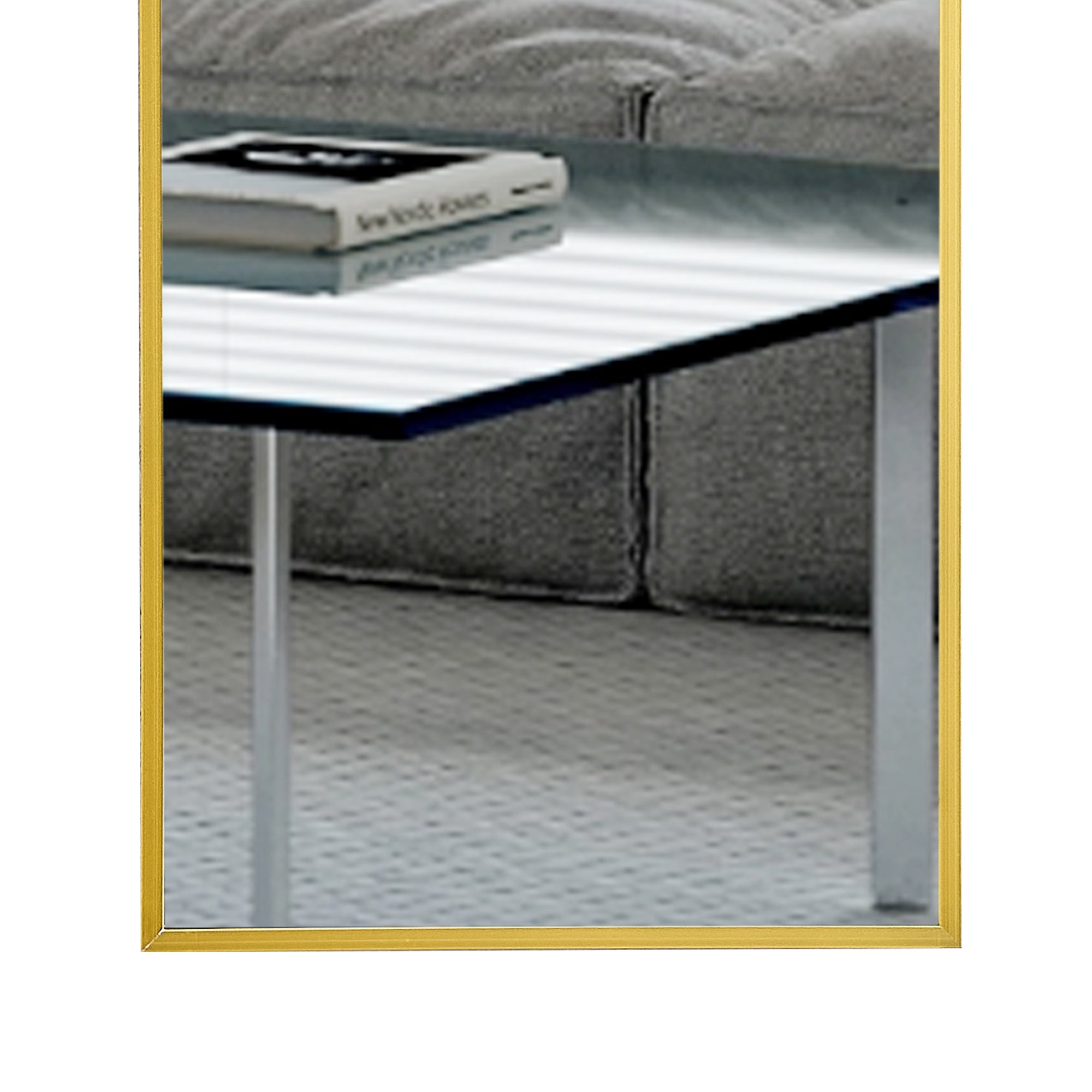 The 4rd generation aluminum alloy metal frame wall mounted full body mirror, bathroom makeup mirror, bedroom entrance, decorative mirror, quality upgrade, 48 "* 13.8"